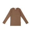 Organic Cotton Modal Long Sleeve Henley - Hojicha