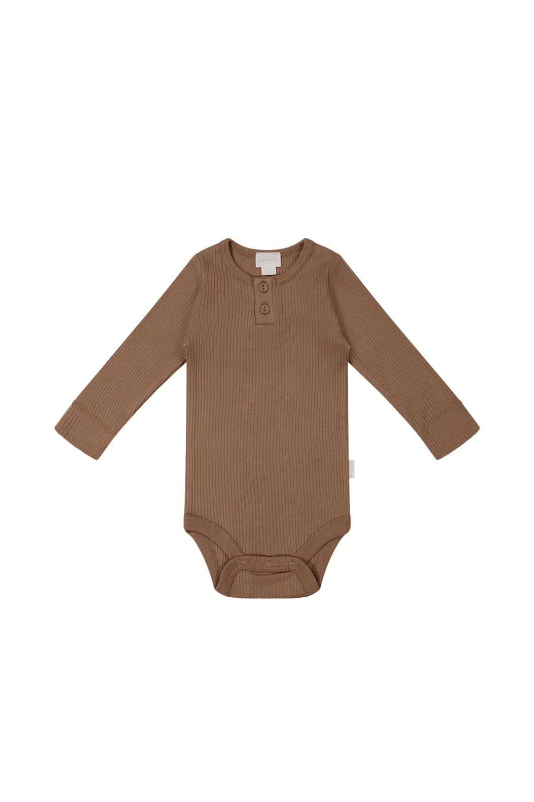 Organic Cotton Modal Long Sleeve Bodysuit - Hojicha
