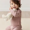 Organic Cotton Modal Long Sleeve Bodysuit - Mauve Shadow