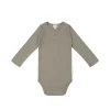 Organic Cotton Modal Long Sleeve Bodysuit - Twig