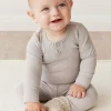 Organic Cotton Modal Long Sleeve Bodysuit - Icicle Marle