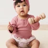 Organic Cotton Modal Long Sleeve Bodysuit - Rose Garden