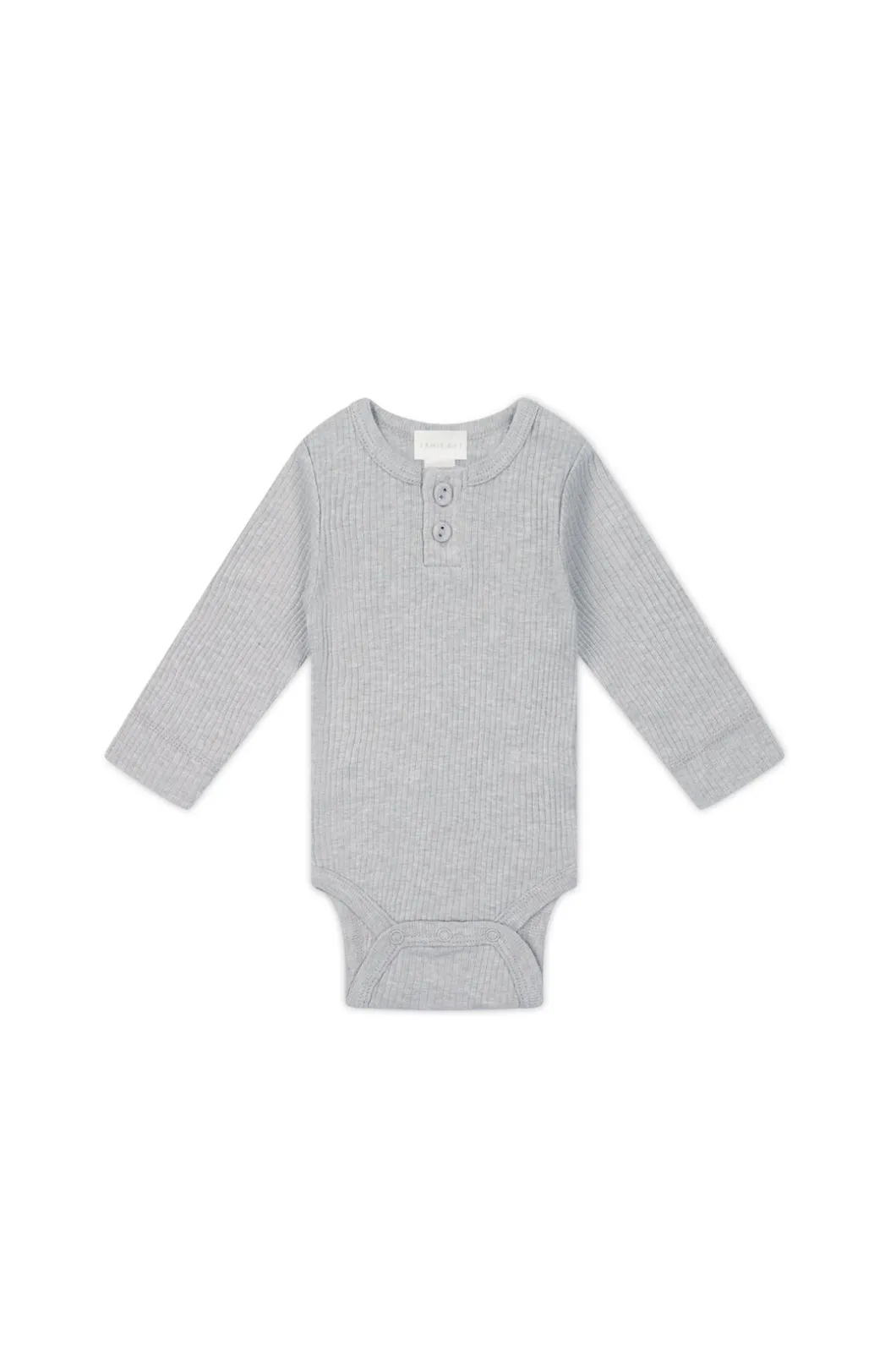 Organic Cotton Modal Long Sleeve Bodysuit - Icicle Marle