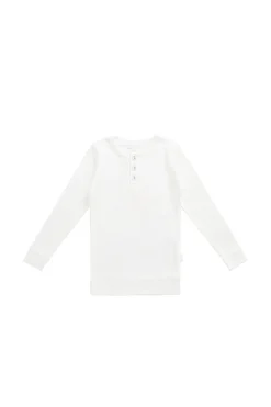 Organic Cotton Modal Long Sleeve Henley - Milk