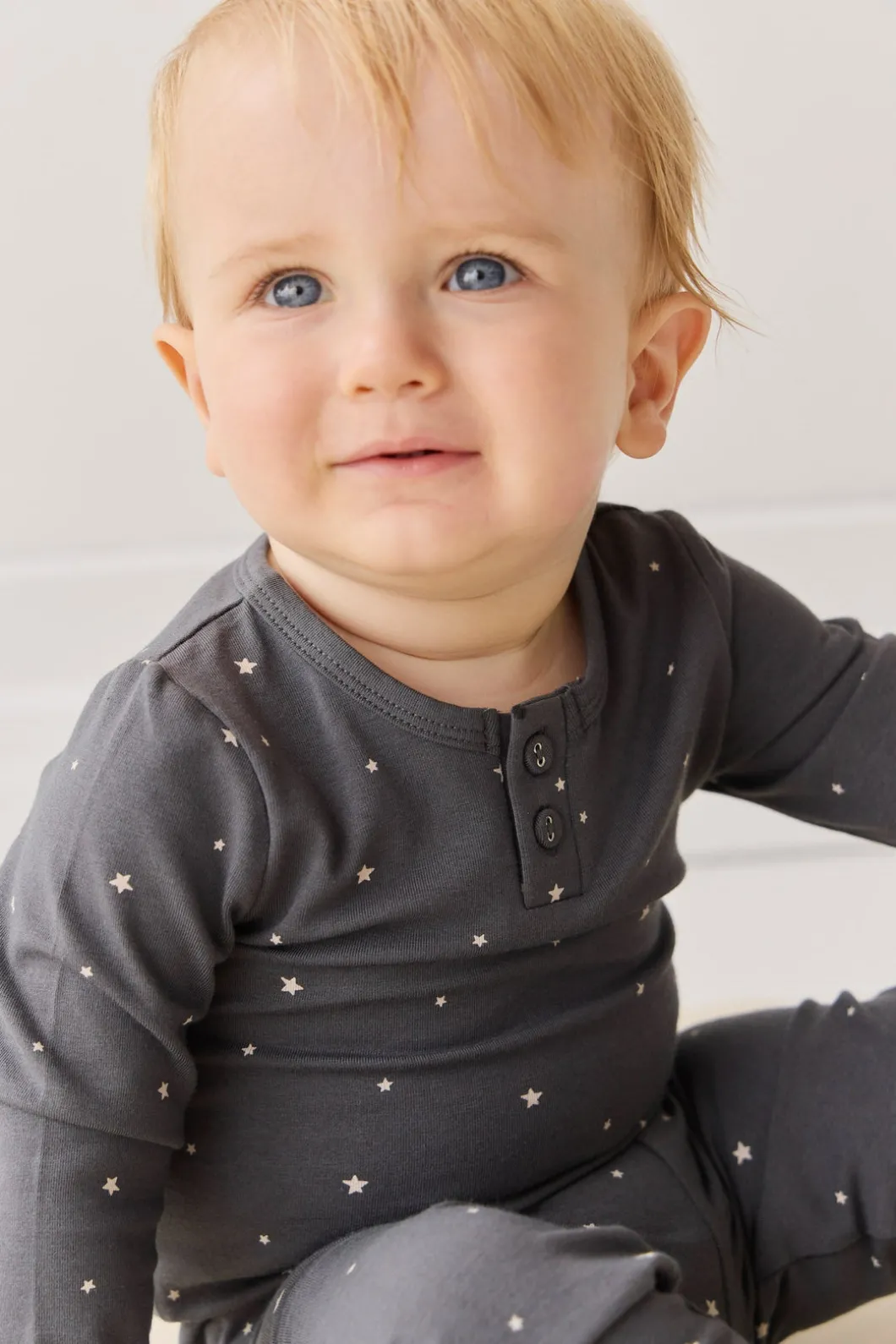 Organic Cotton Modal Long Sleeve Bodysuit - Milky Way Icelandic
