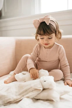 Organic Cotton Modal Long Sleeve Henley - Dusky Rose E2