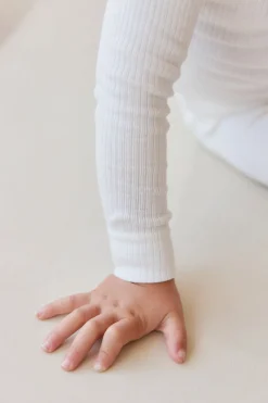 Organic Cotton Modal Long Sleeve Henley - Milk