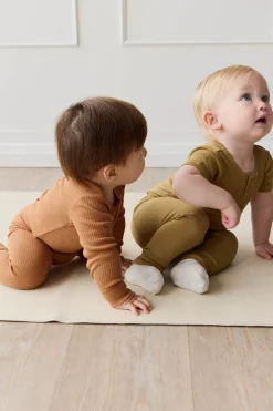 Organic Cotton Modal Long Sleeve Bodysuit - Baker