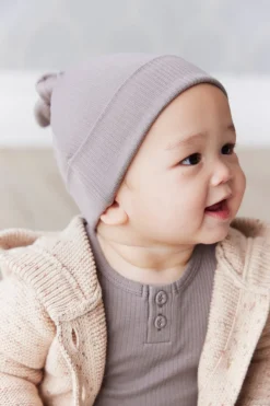 Organic Cotton Modal Marley Beanie - Cobblestone