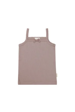 Organic Cotton Modal Singlet - Mauve Shadow