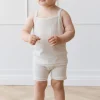 Organic Cotton Modal Singlet - Oatmeal Marle