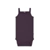 Organic Cotton Modal Singlet Bodysuit - Blackberry