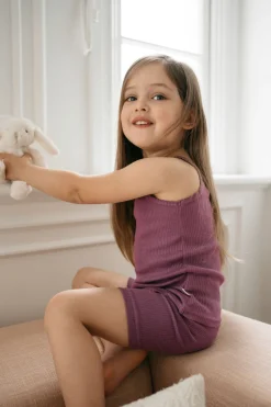 Organic Cotton Modal Singlet - Elderberry