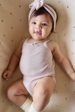 Organic Cotton Modal Singlet Bodysuit - Violet Tint