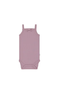 Organic Cotton Modal Singlet Bodysuit - Sweet Mauve