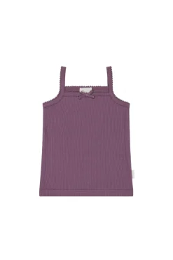 Organic Cotton Modal Singlet - Elderberry