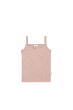 Organic Cotton Modal Singlet - Peony Marle