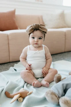 Organic Cotton Modal Singlet Bodysuit  - Milk