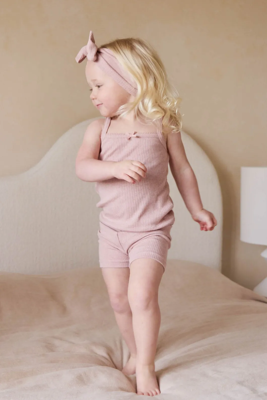 Organic Cotton Modal Singlet - Peony Marle