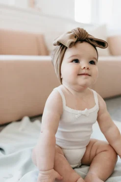 Organic Cotton Modal Singlet Bodysuit  - Milk