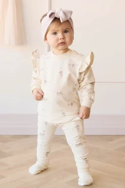 Organic Cotton Morgan Track Pant - Playful Kittens Whisper White Large