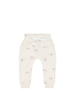 Organic Cotton Morgan Track Pant - Playful Kittens Whisper White Large