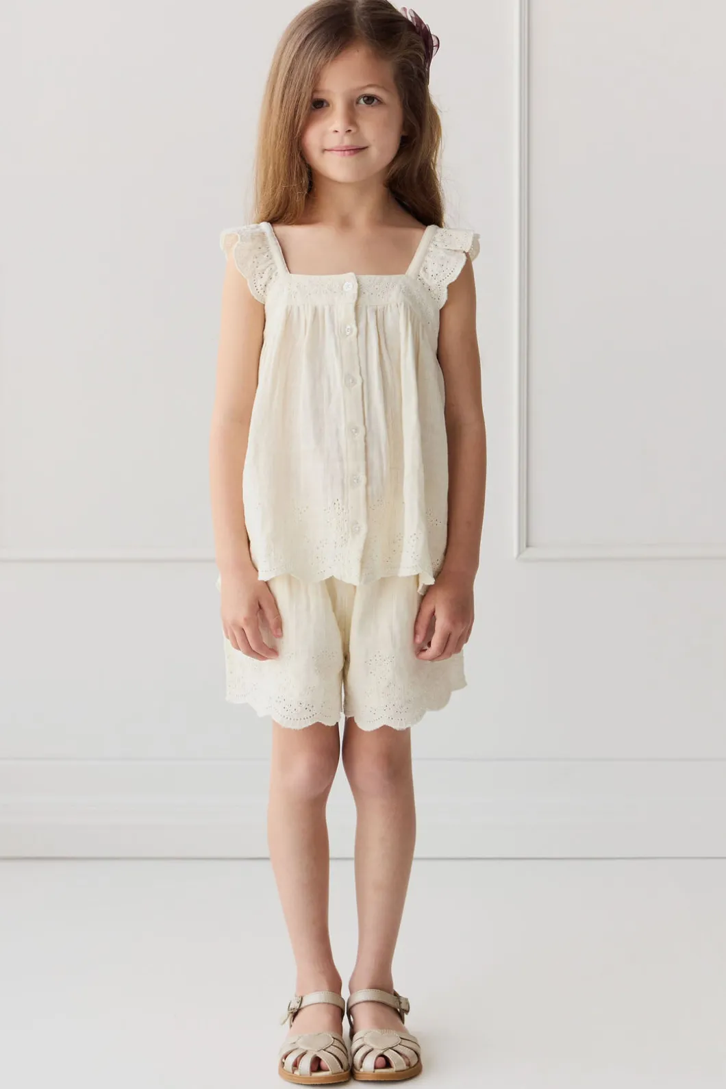 Organic Cotton Muslin Anja Short - Parchment