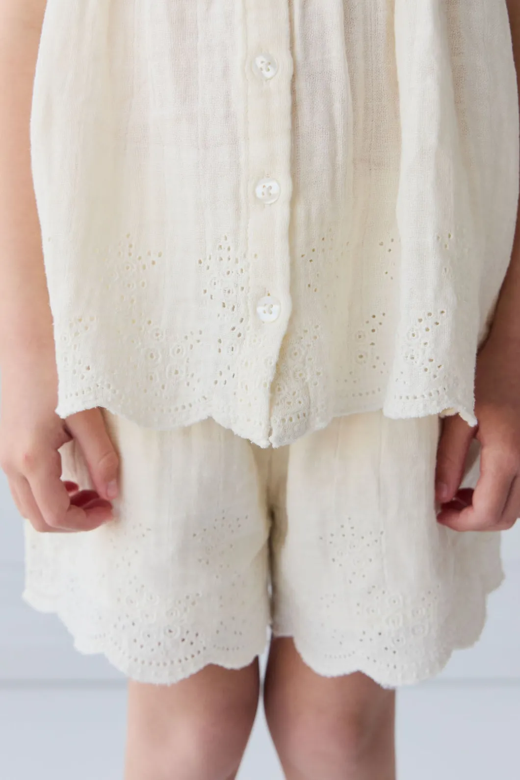 Organic Cotton Muslin Anja Short - Parchment
