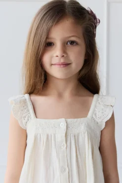 Organic Cotton Muslin Anja Top - Parchment
