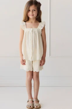 Organic Cotton Muslin Anja Top - Parchment