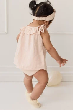 Organic Cotton Muslin Arielle Top - Ballet Pink