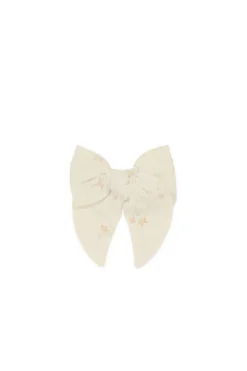 Organic Cotton Muslin Bow - Pauline Chamomile