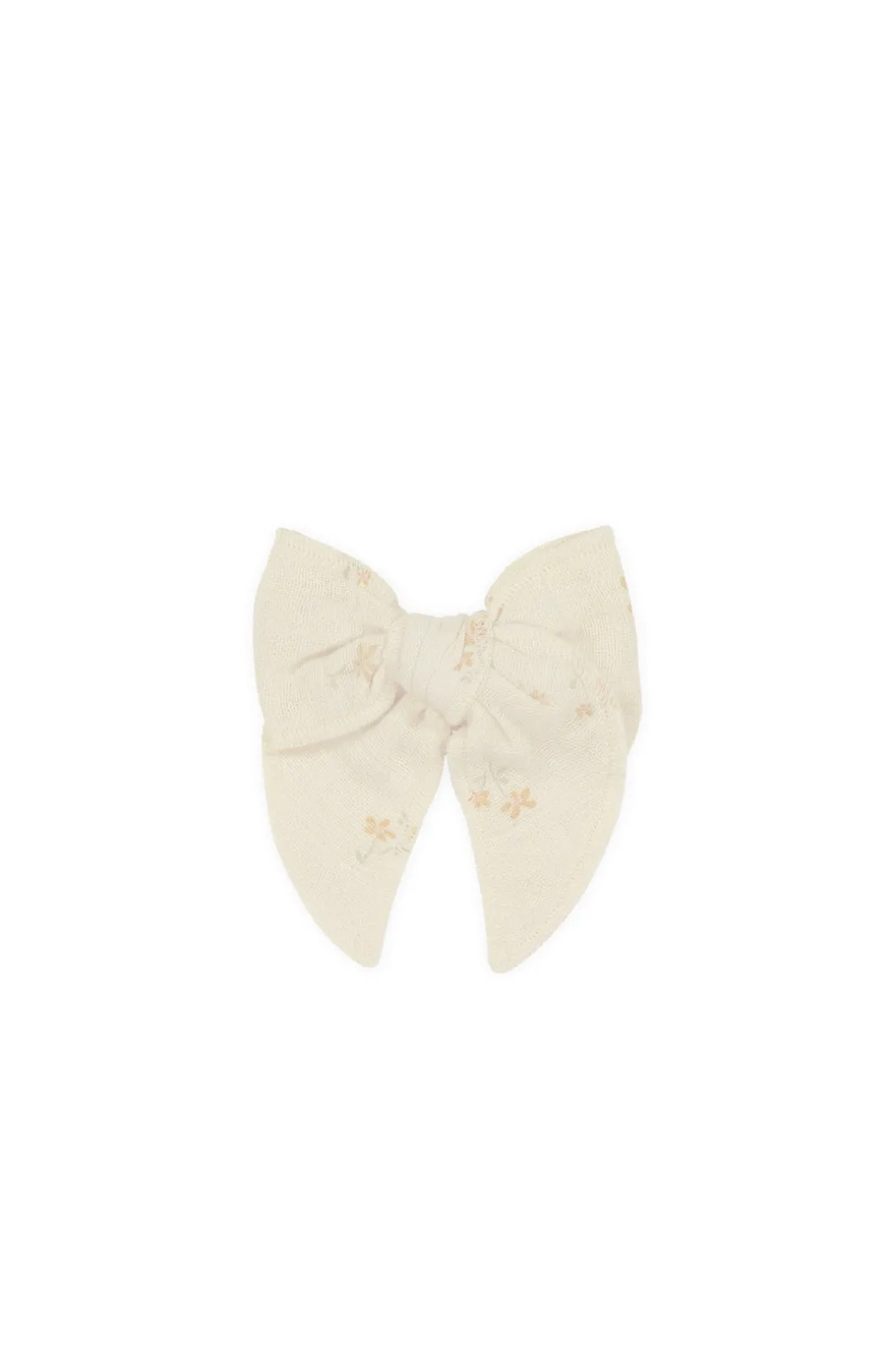 Organic Cotton Muslin Bow - Pauline Chamomile