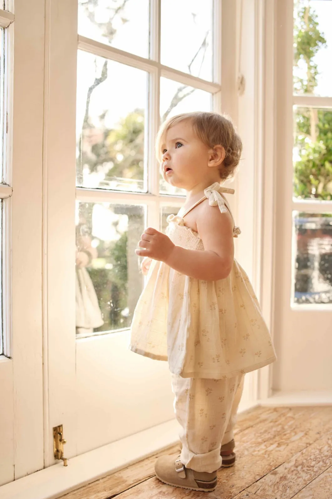 Organic Cotton Muslin Ellie Top - Pauline Chamomile