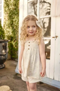 Organic Cotton Muslin Ellie Top - Pauline Chamomile