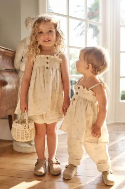 Organic Cotton Muslin Elodie Short - Pauline Chamomile