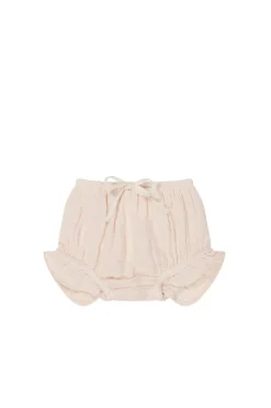 Organic Cotton Muslin Frill Bloomer - Ballet Pink