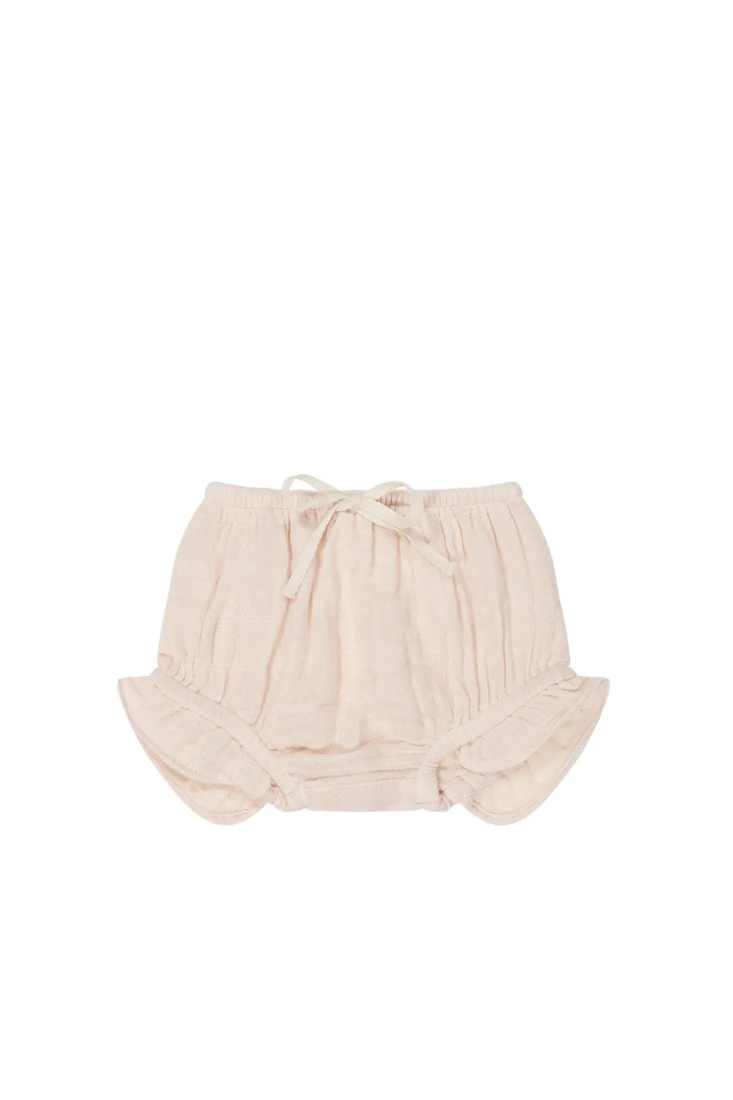 Organic Cotton Muslin Frill Bloomer - Ballet Pink
