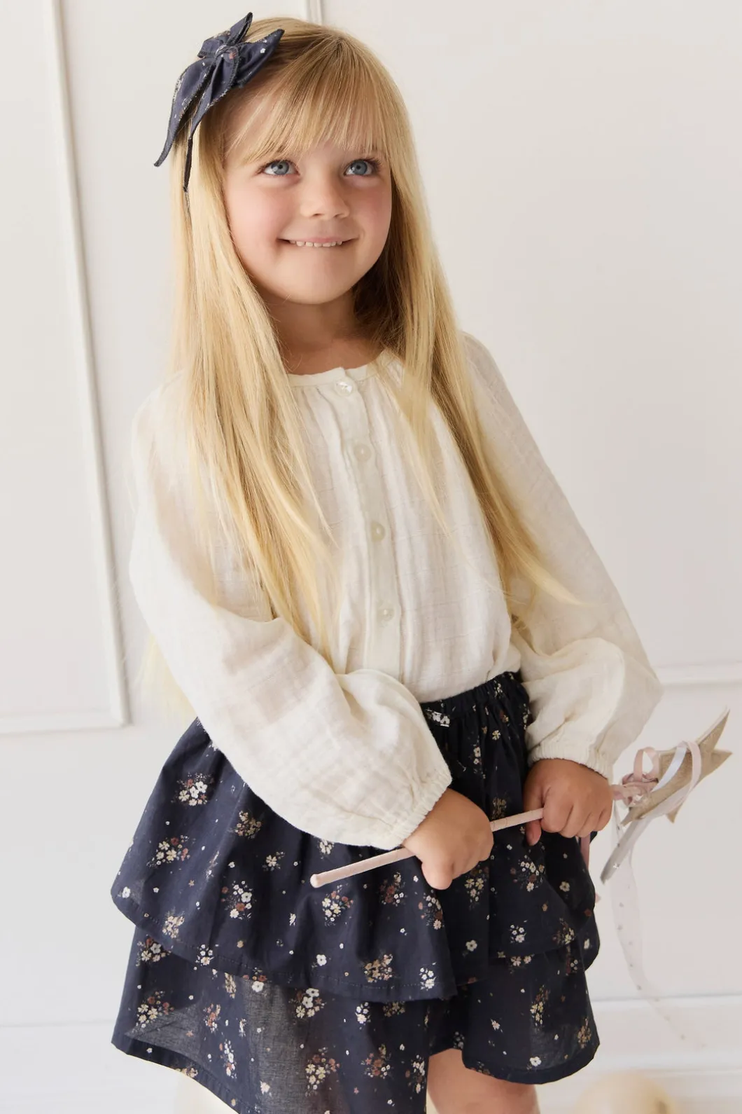 Organic Cotton Muslin Heather Blouse - Parchment