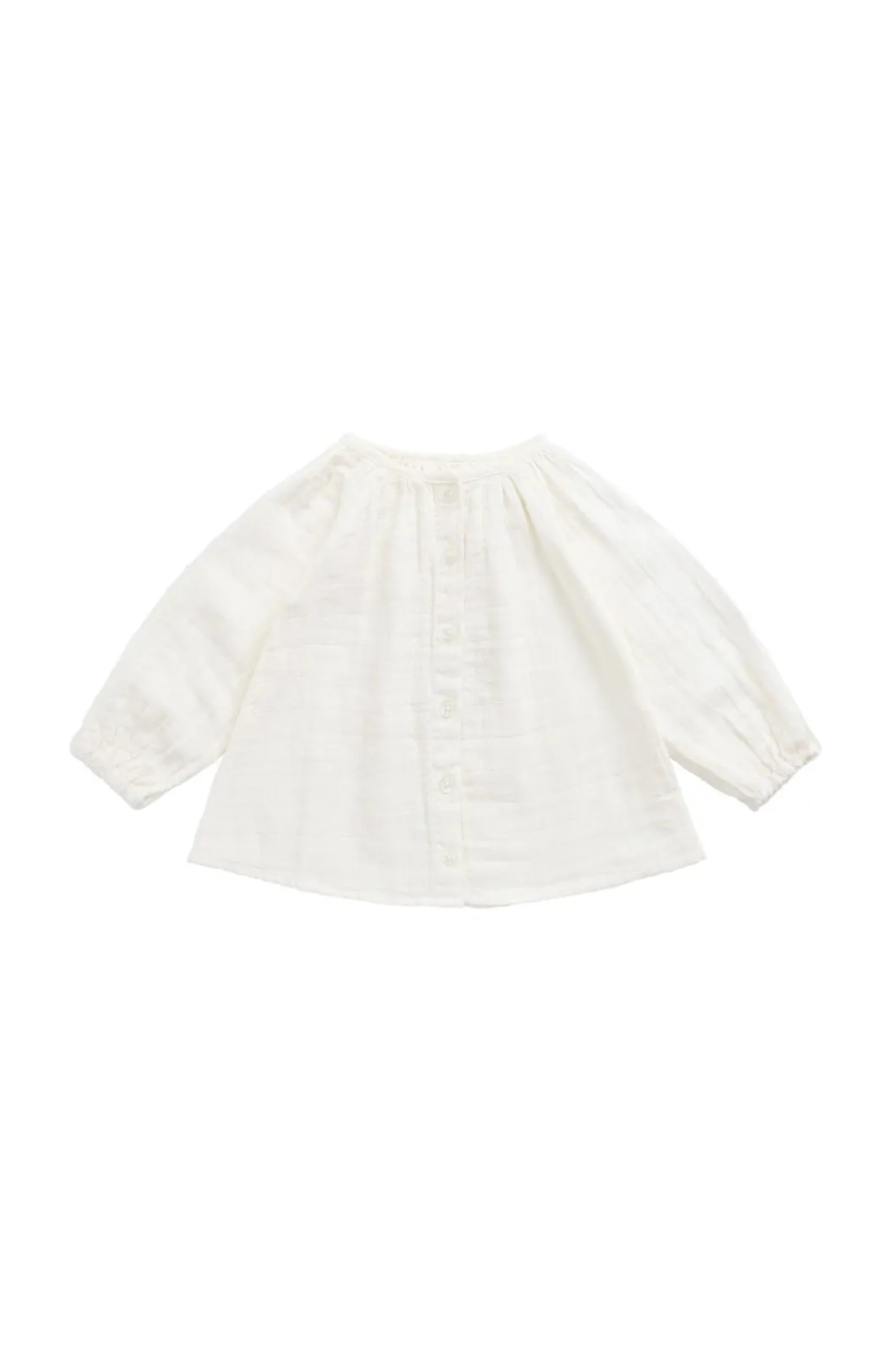 Organic Cotton Muslin Heather Blouse - Parchment