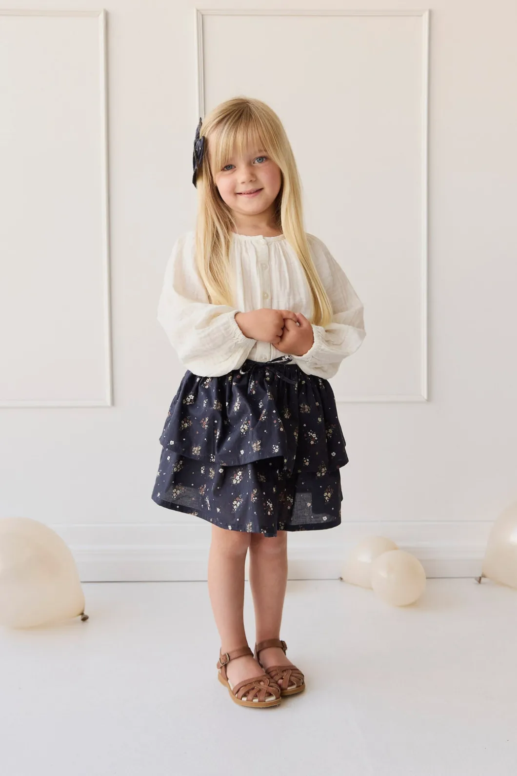 Organic Cotton Muslin Heather Blouse - Parchment
