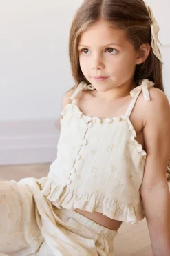 Organic Cotton Muslin Mirabel Top - Pauline Chamomile