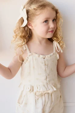 Organic Cotton Muslin Mirabel Top - Pauline Chamomile