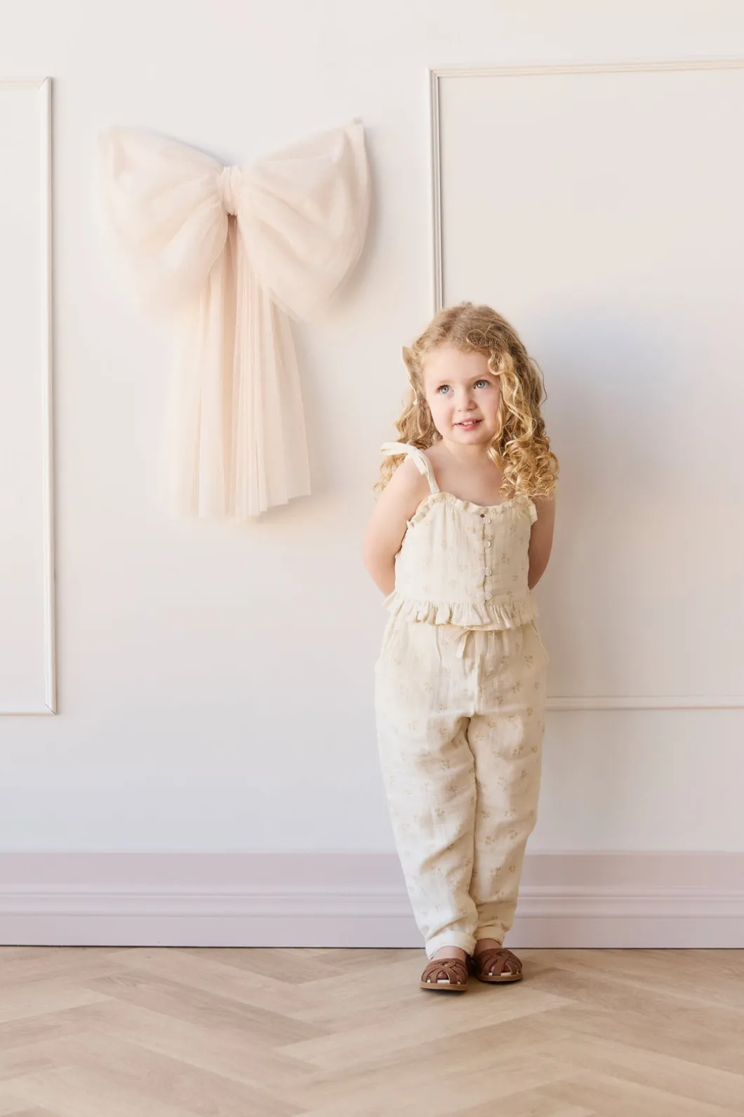 Organic Cotton Muslin Mirabel Top - Pauline Chamomile