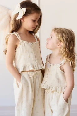 Organic Cotton Muslin Mirabel Top - Pauline Chamomile
