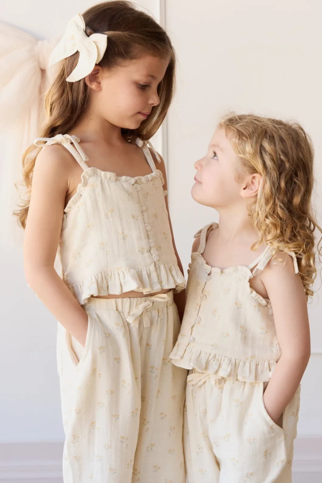 Organic Cotton Muslin Mirabel Top - Pauline Chamomile