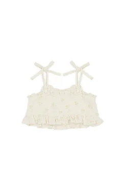 Organic Cotton Muslin Mirabel Top - Pauline Chamomile