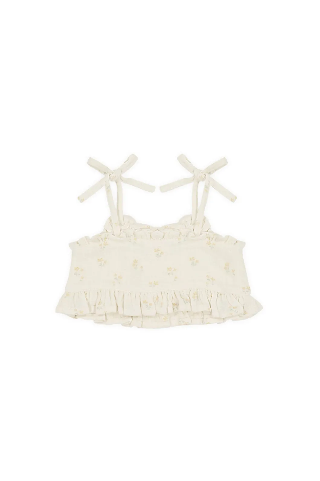 Organic Cotton Muslin Mirabel Top - Pauline Chamomile