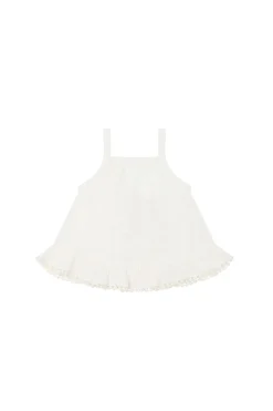 Organic Cotton Muslin Zoe Top - Parchment