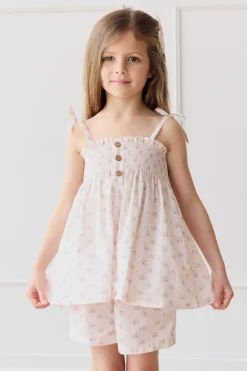 Organic Cotton Neve Short - Rose Floral Pink
